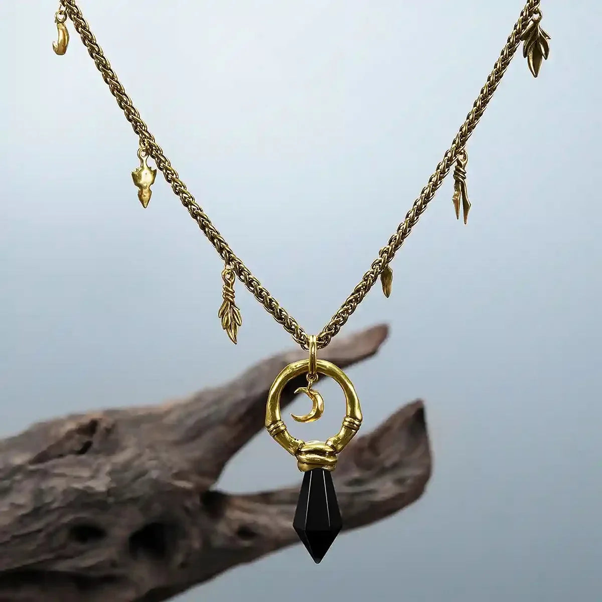 CRESCENT WARD NECKLACE (SILVER-TURQUOISE)