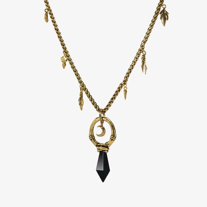 CRESCENT WARD NECKLACE (SILVER-TURQUOISE)