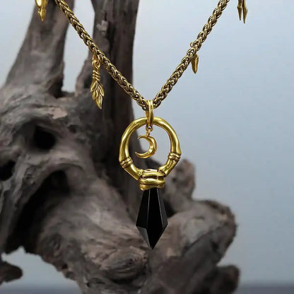 CRESCENT WARD NECKLACE (SILVER-TURQUOISE)