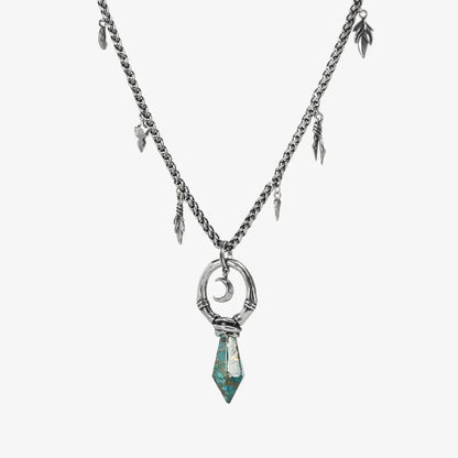 CRESCENT WARD NECKLACE (SILVER-TURQUOISE)