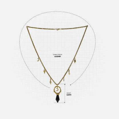 CRESCENT WARD NECKLACE (SILVER-TURQUOISE)
