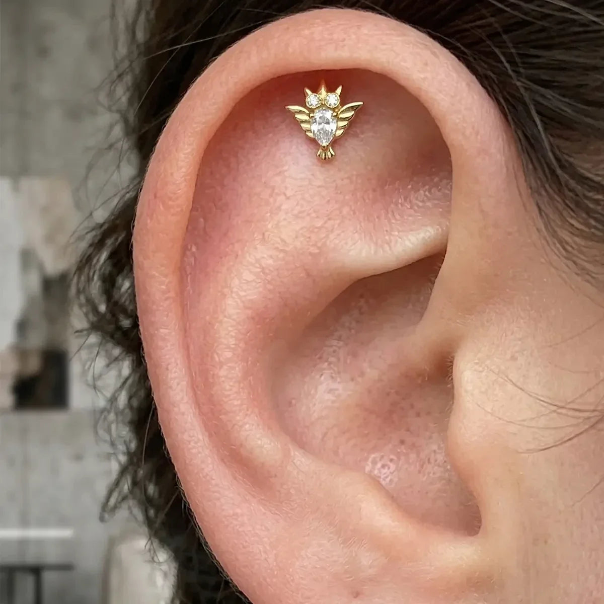 CRYSTAL OWL FLATBACK STUD