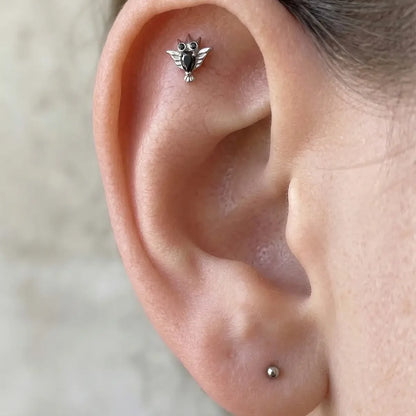CRYSTAL OWL FLATBACK STUD