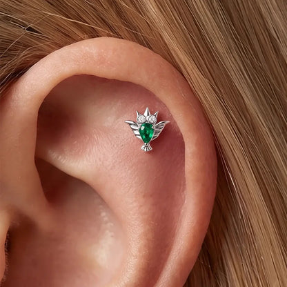 CRYSTAL OWL FLATBACK STUD