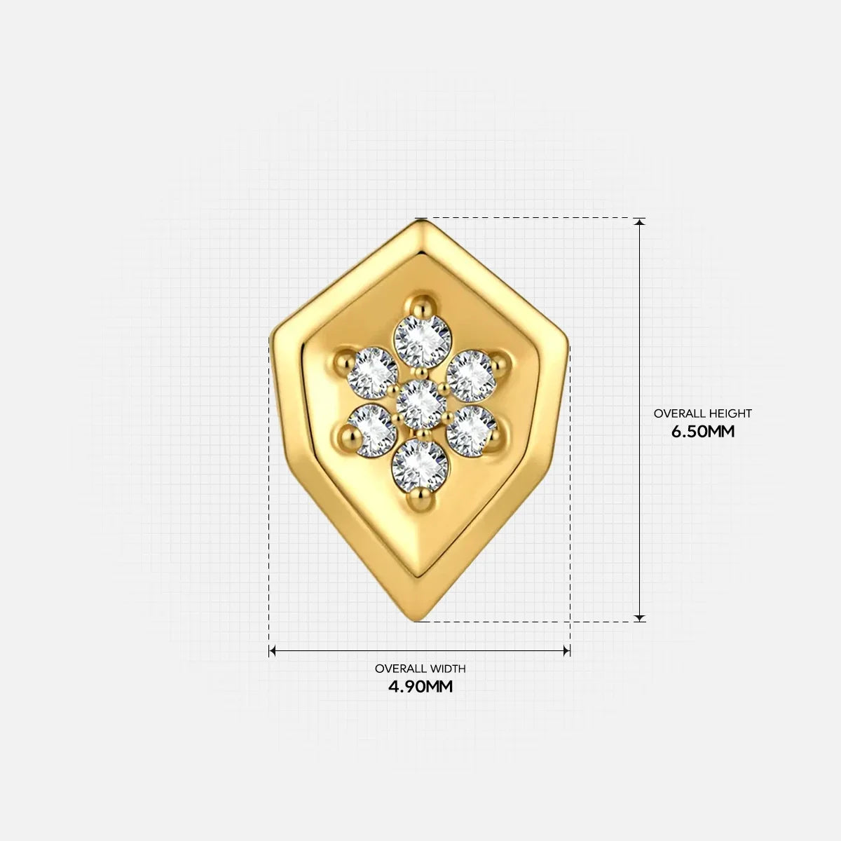 CRYSTAL SHIELD FLATBACK STUD