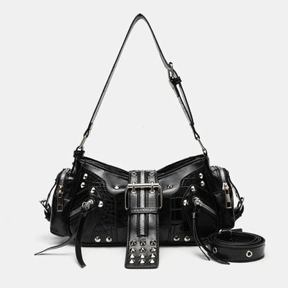 Midnight Studded Gothic Shoulder Bag - front studio view (1 of 3)