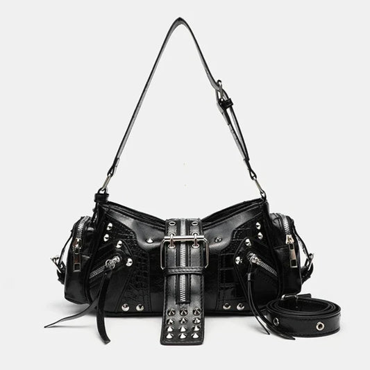 Midnight Studded Gothic Shoulder Bag - front studio view (1 of 3)