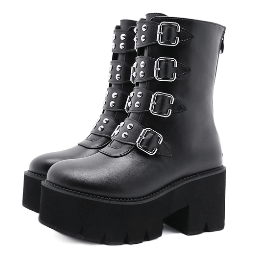 Darkness Beauty Round Toe Boots