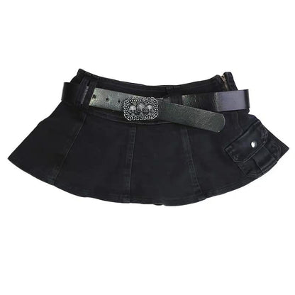 Denim Punk Miniskirt - front studio view (1 of 5)