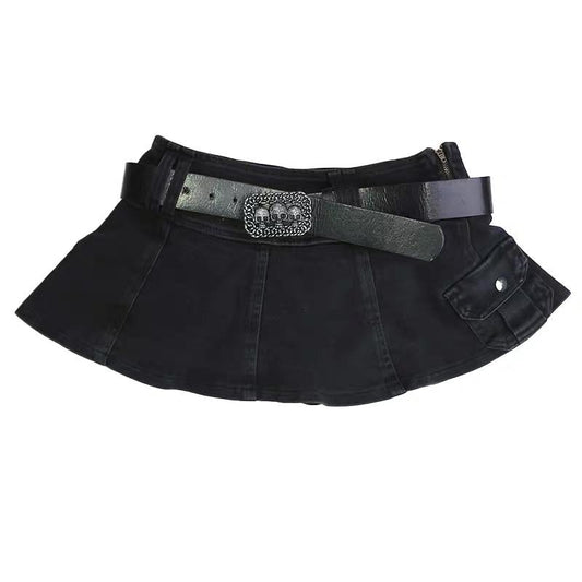 Denim Punk Miniskirt - front studio view (1 of 5)