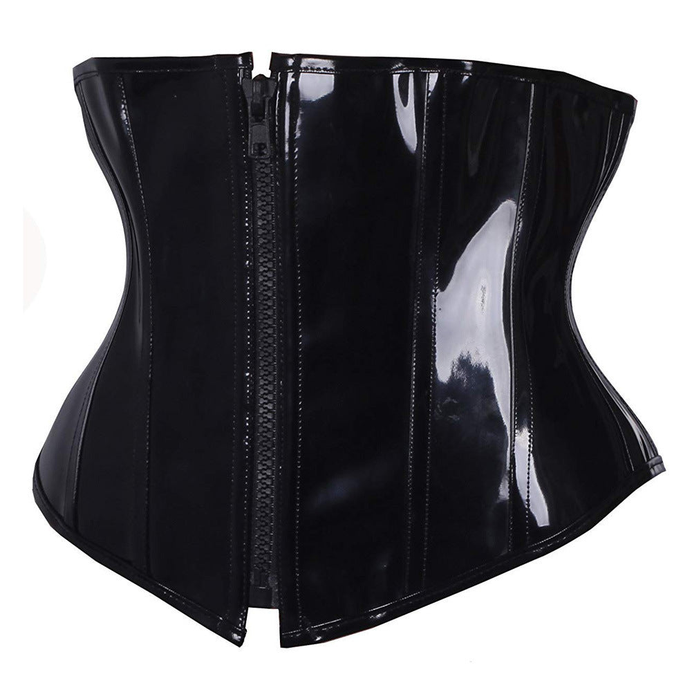 High-Cut Corset with Zipper - Creepy Goth