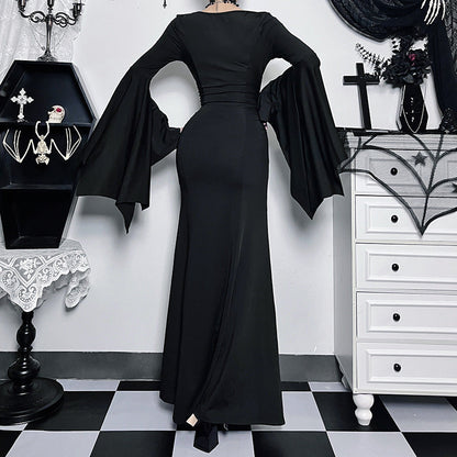 Shadow Batwing Gothic Maxi Dress