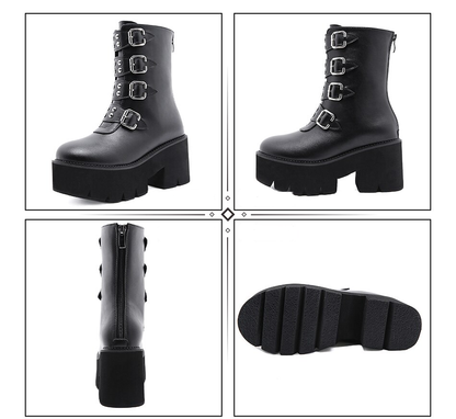 Darkness Beauty Round Toe Boots