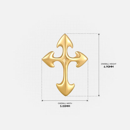 GOTHIC CROSS FLATBACK STUD