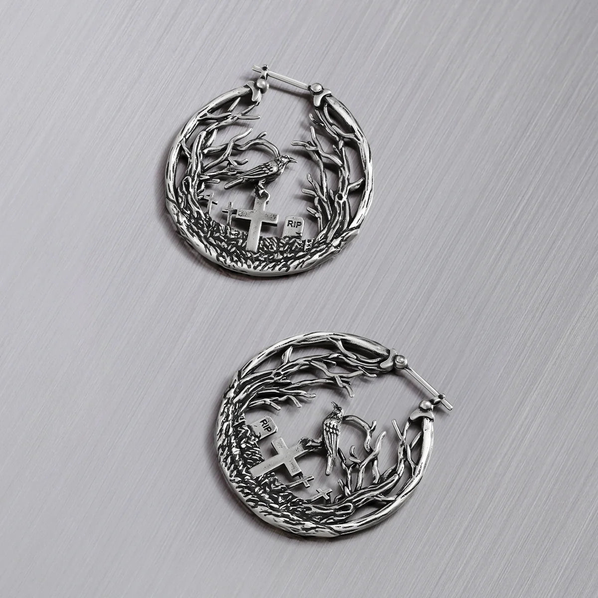 GRAVEYARD RAVEN EARRINGS