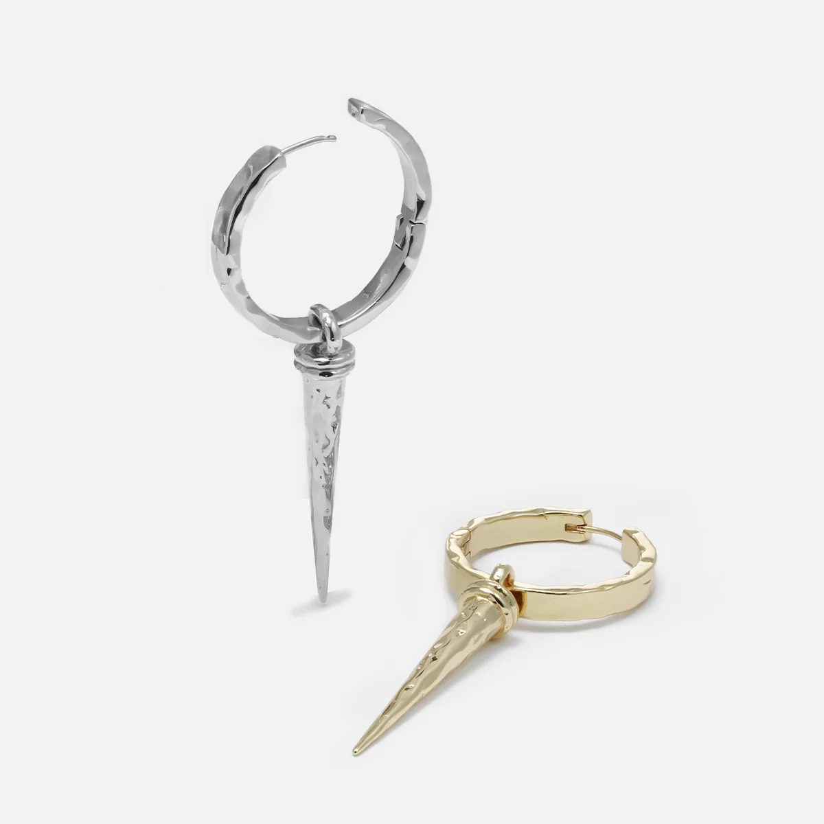 HAMMERED SPIKE EARRINGS