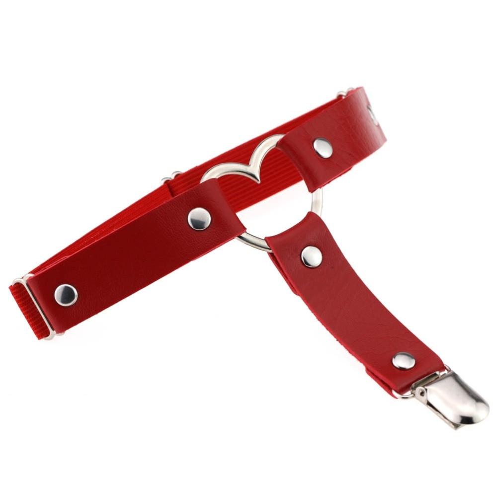 Heart Leg Garter - alternate view, shown with a person (2 of 3)