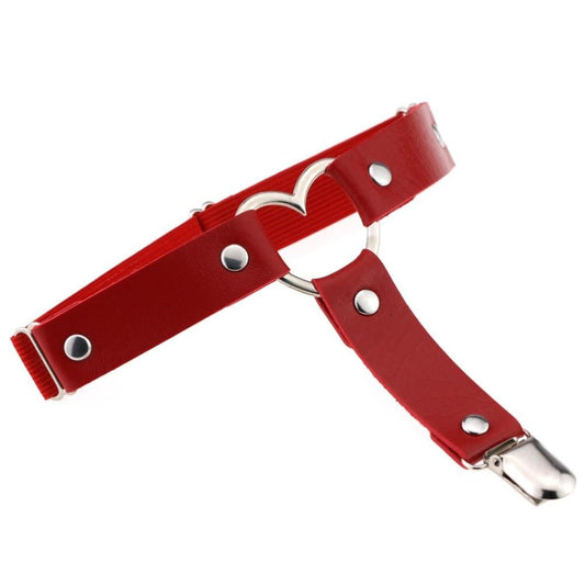 Heart Leg Garter - alternate view, shown with a person (2 of 3)