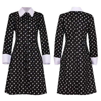 Women's Black Skull-Print Collar Mini Dress - front studio view (1 of 3)