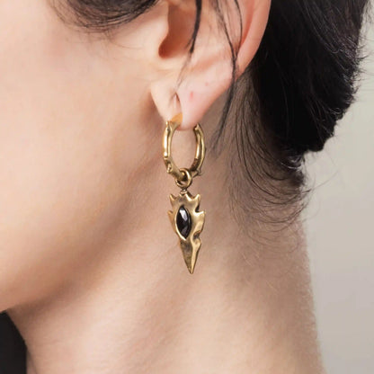 KNAPPED STONE EARRINGS (SILVER-TURQUOISE)