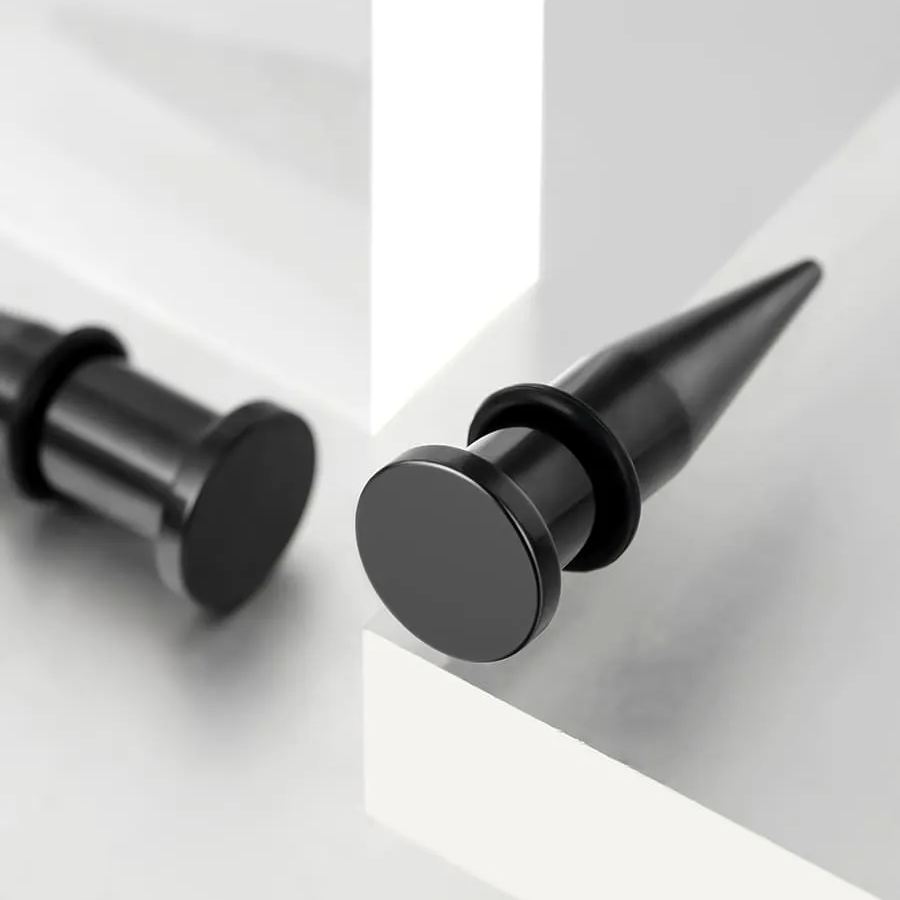 MIDNIGHT BLACK STAINLESS STEEL EAR STRETCHING KIT