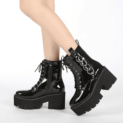 Night Sky Lace-Up Round Toe Boots