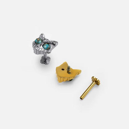 OWL SKULL FLATBACK STUD