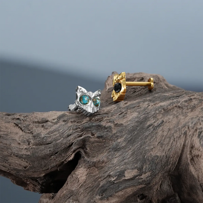 OWL SKULL FLATBACK STUD