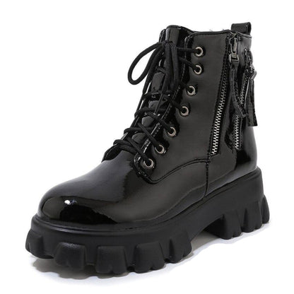 Zip Tire Ankle Boots