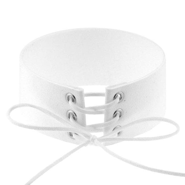 Velvet Aesthetic Lace Up Choker - Creepy Goth