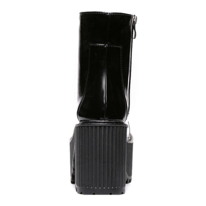 Shiny Stompers Lace-Up Boots
