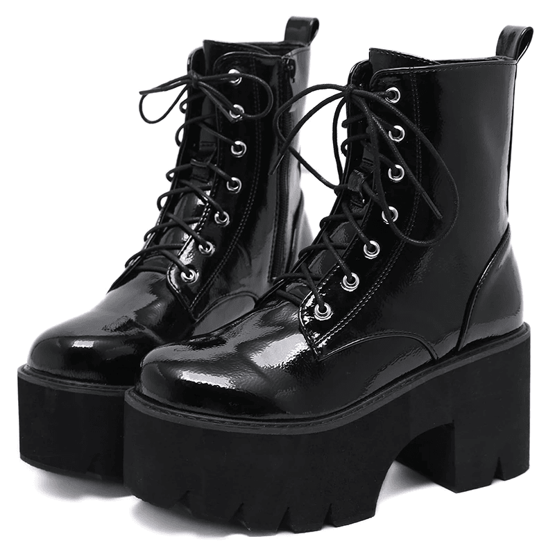 Punk Goth Boots - front studio view (1 of 3)
