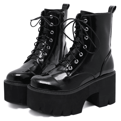 Punk Goth Boots - front studio view (1 of 3)