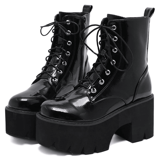 Punk Goth Boots - front studio view (1 of 3)