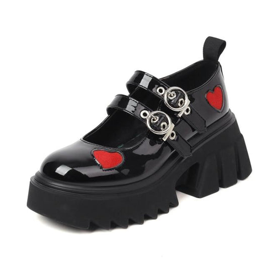 Punk Heart Round Toe Boots