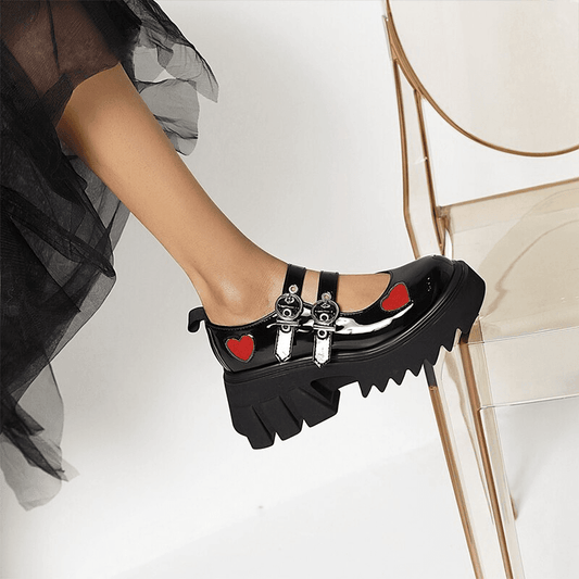 Punk Heart Round Toe Boots