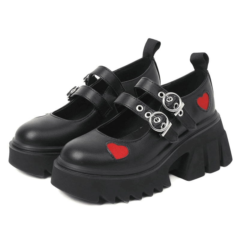 Punk Heart Round Toe Boots