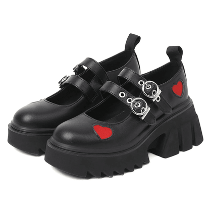 Punk Heart Round Toe Boots