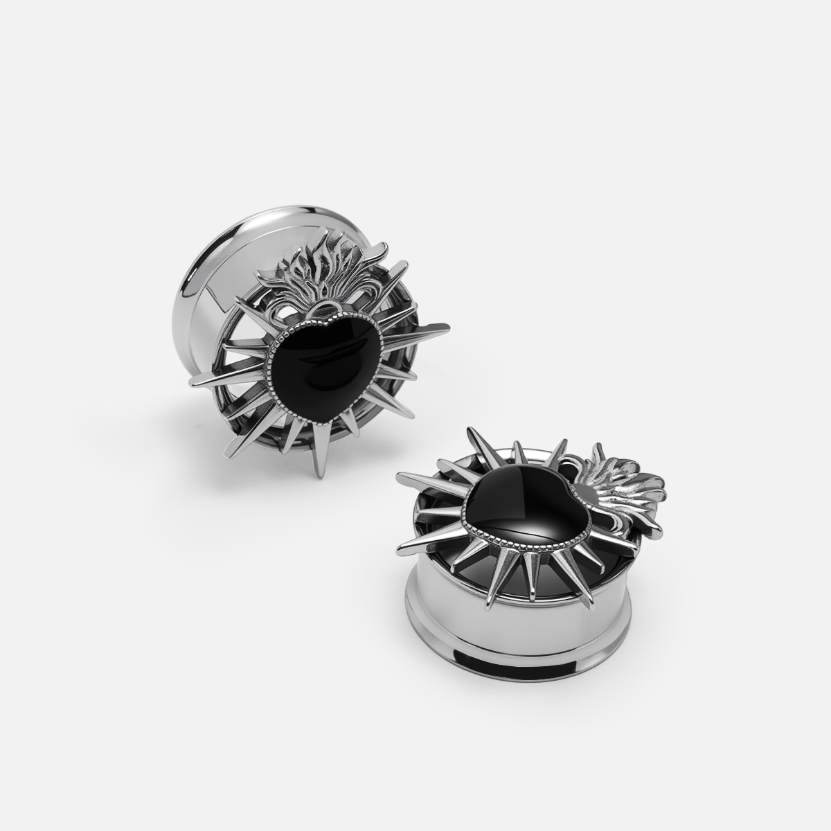 SACRED FLAME HEART TUNNELS (316L STAINLESS STEEL)