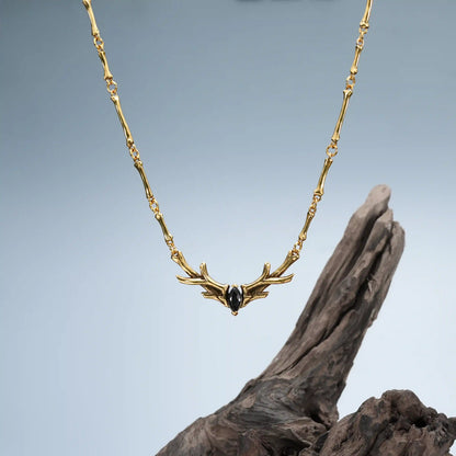 SACRED ANTLER COLLAR NECKLACE（SILVER-TURQUOISE)