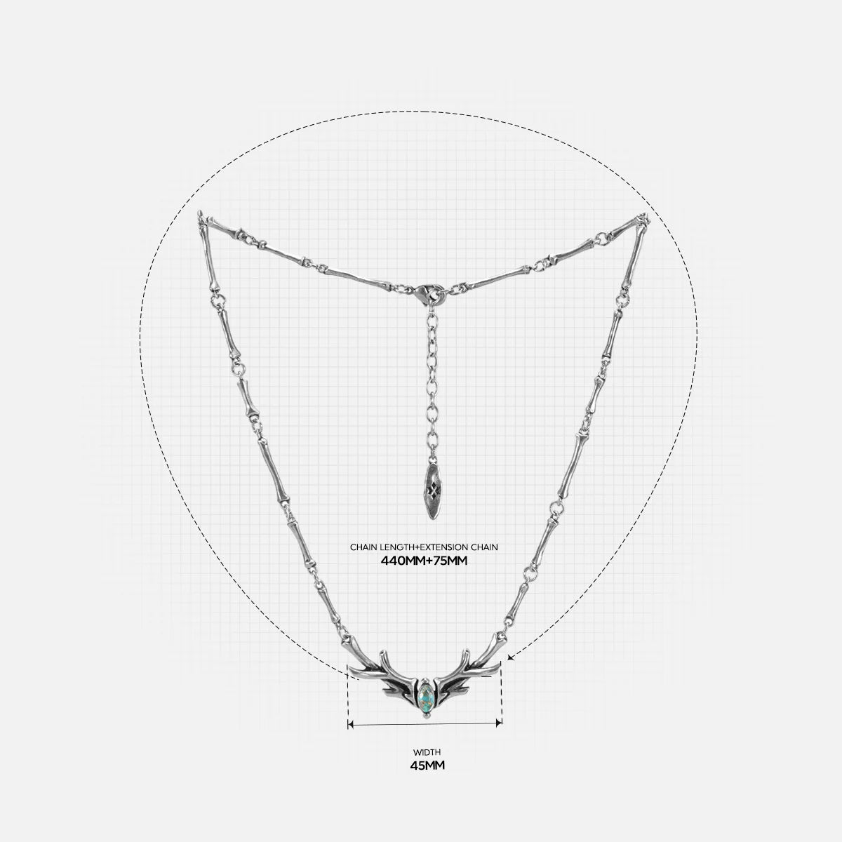 SACRED ANTLER COLLAR NECKLACE (GOLD-OBSIDIAN)