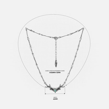 SACRED ANTLER COLLAR NECKLACE (GOLD-OBSIDIAN)