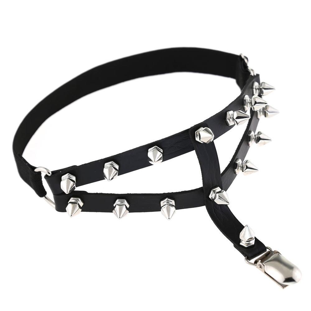 Spike Leg Garter - front studio view (1 of 2)