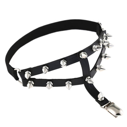 Spike Leg Garter - front studio view (1 of 2)