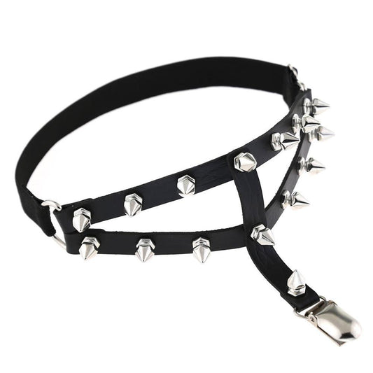 Spike Leg Garter - front studio view (1 of 2)