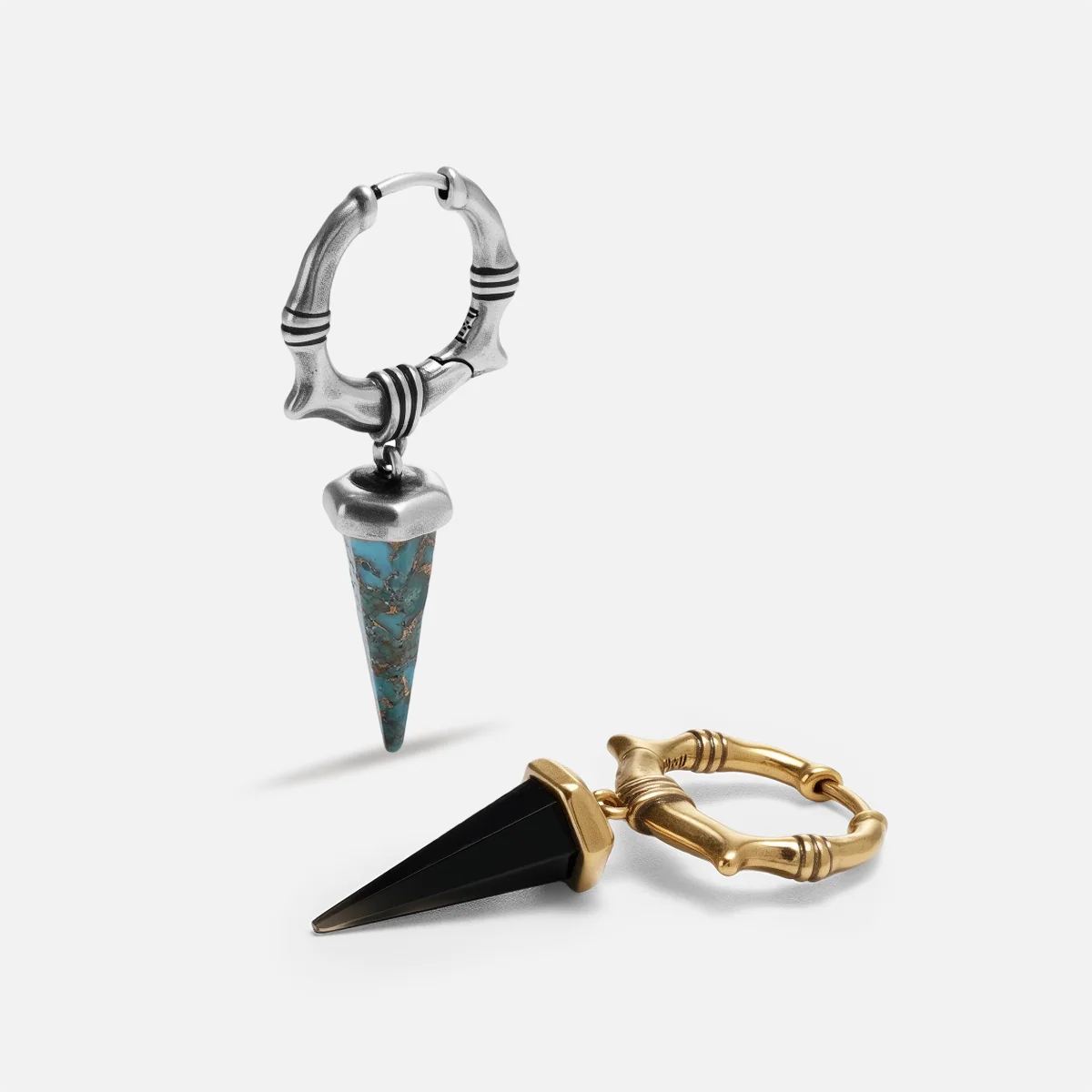 UNEARTHED SPIKE EARRINGS  (SILVER-TURQUOISE)