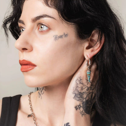 UNEARTHED SPIKE EARRINGS  (SILVER-TURQUOISE)