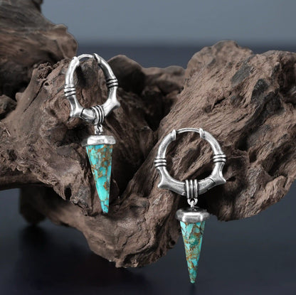 UNEARTHED SPIKE EARRINGS  (SILVER-TURQUOISE)