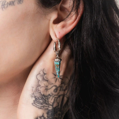 UNEARTHED SPIKE EARRINGS  (SILVER-TURQUOISE)