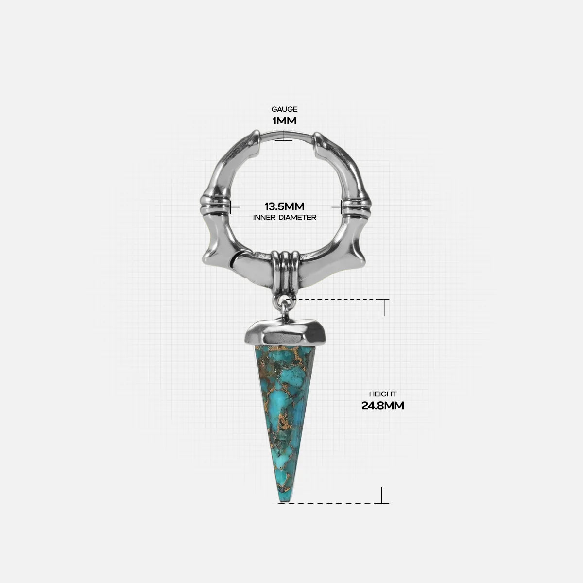 UNEARTHED SPIKE EARRINGS  (SILVER-TURQUOISE)